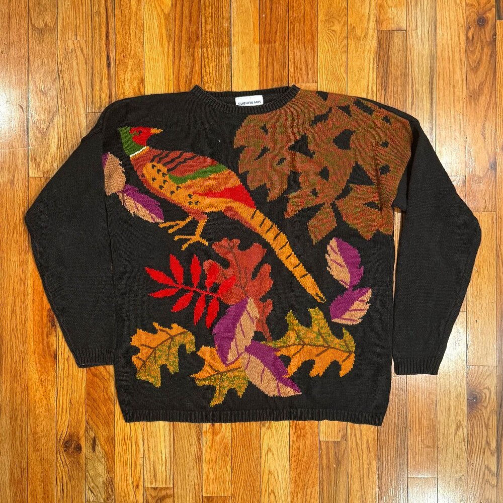 Suburbans Women's Long Sleeve Vintage Autumn Sweater Size Large